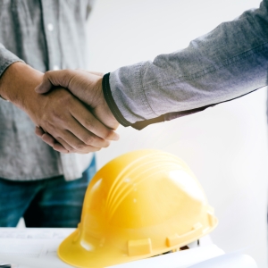 Construction Workers Handshake